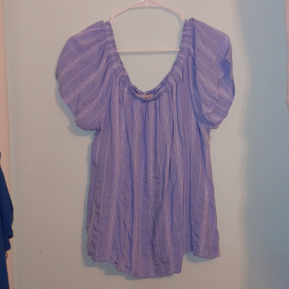 Light blue with white striped top